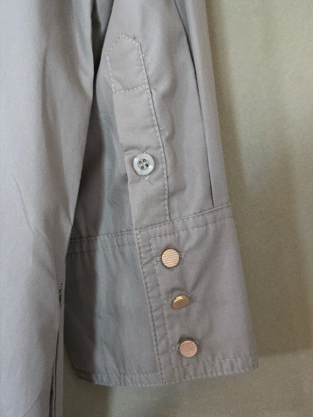 Kaffe - Olive Green Button-Front Midi Shirt Dress - Picture 5 of 12